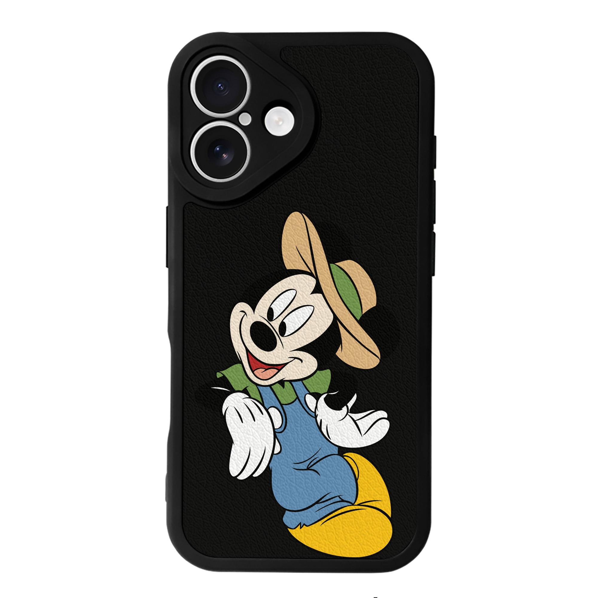 （画像用） ミッキーマウス Mickey Mouse 【iPhone 16シリーズ対応】シリコンスマホケース（レザー調） 材質：シリコン